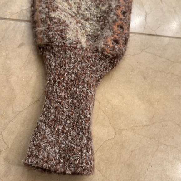 Free people brown snowflake sweater size smalll crop soft EUC - Picture 5 of 11
